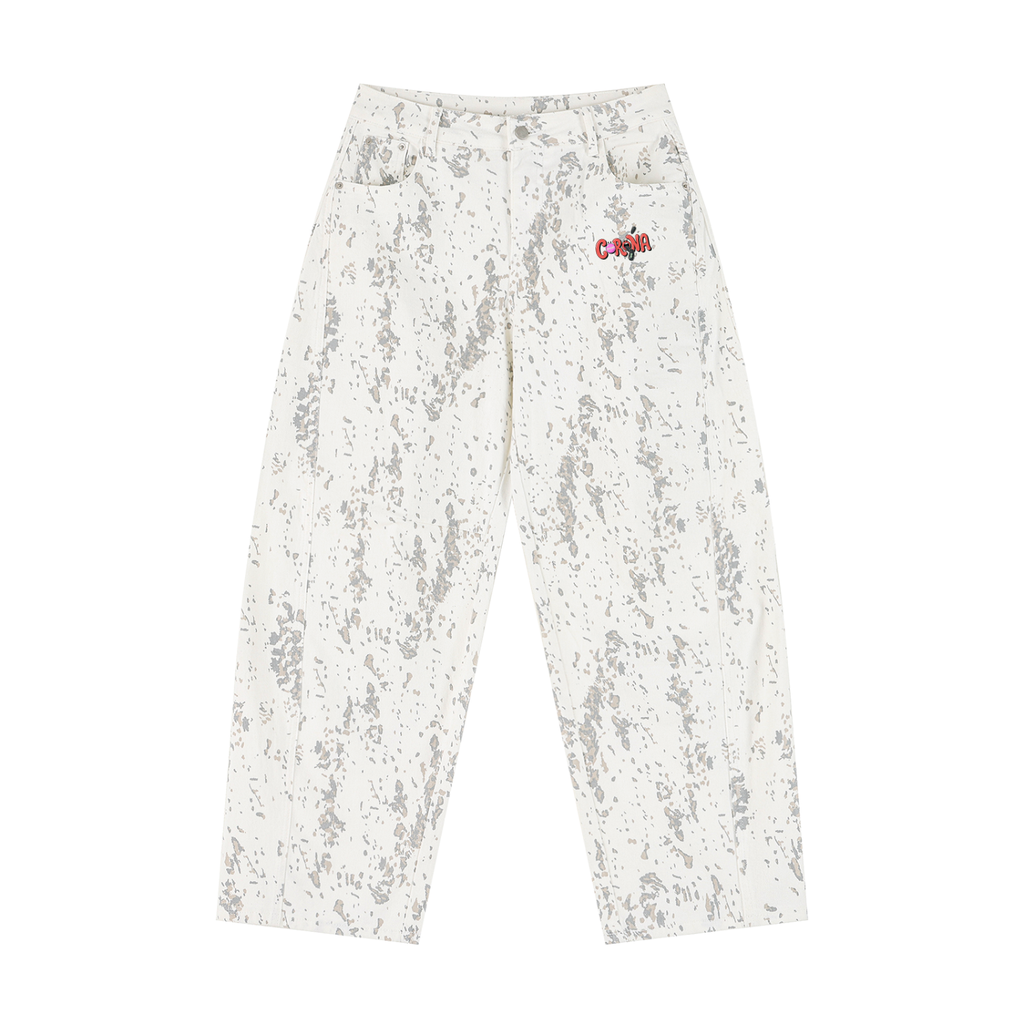 Women's Splatter Barrel Leg Jeans