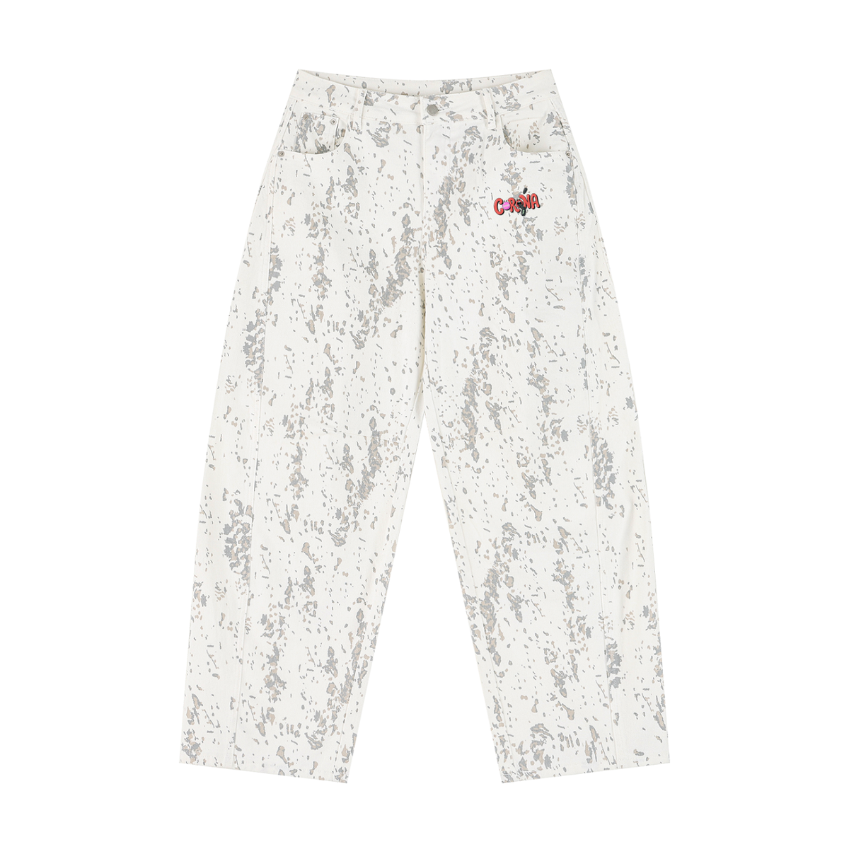 Women's Splatter Barrel Leg Jeans